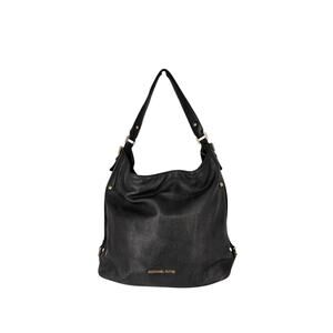Michael Kors Bedford Belted Bag Pebbled Leather Black Large Purse Hobo Designer
